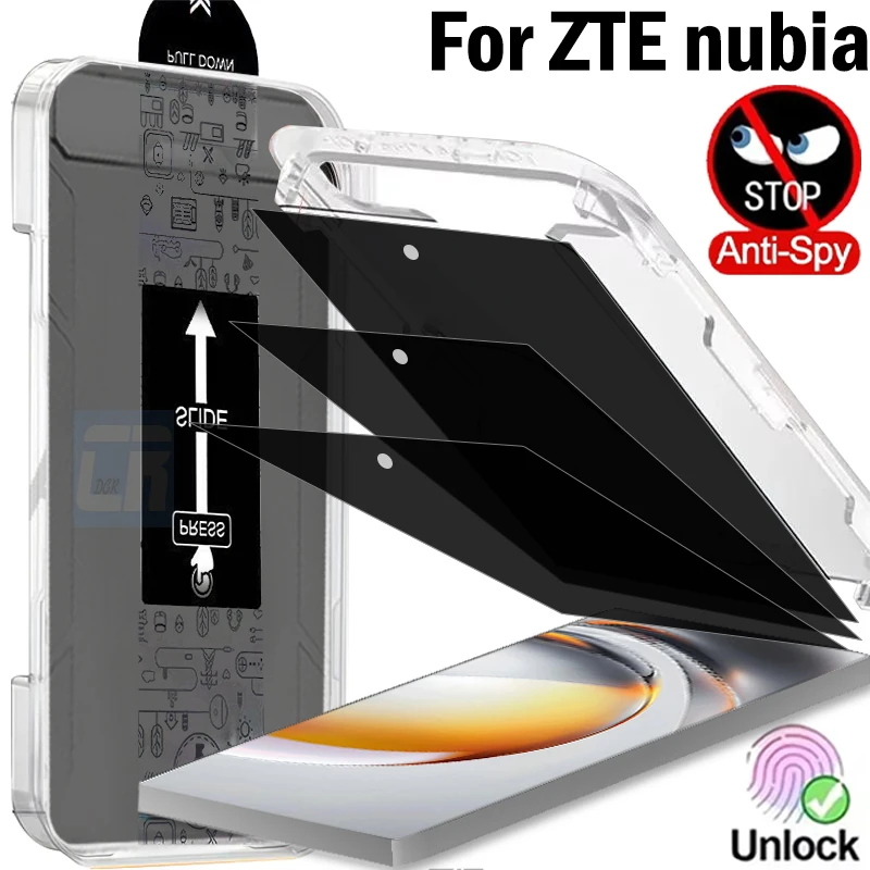 

1-3pcs Privacy Protective Glass for ZTE nubia Z80 Ultra thin Unlock Anti Spy Screen Protector Dust Free Easy Installation Kit