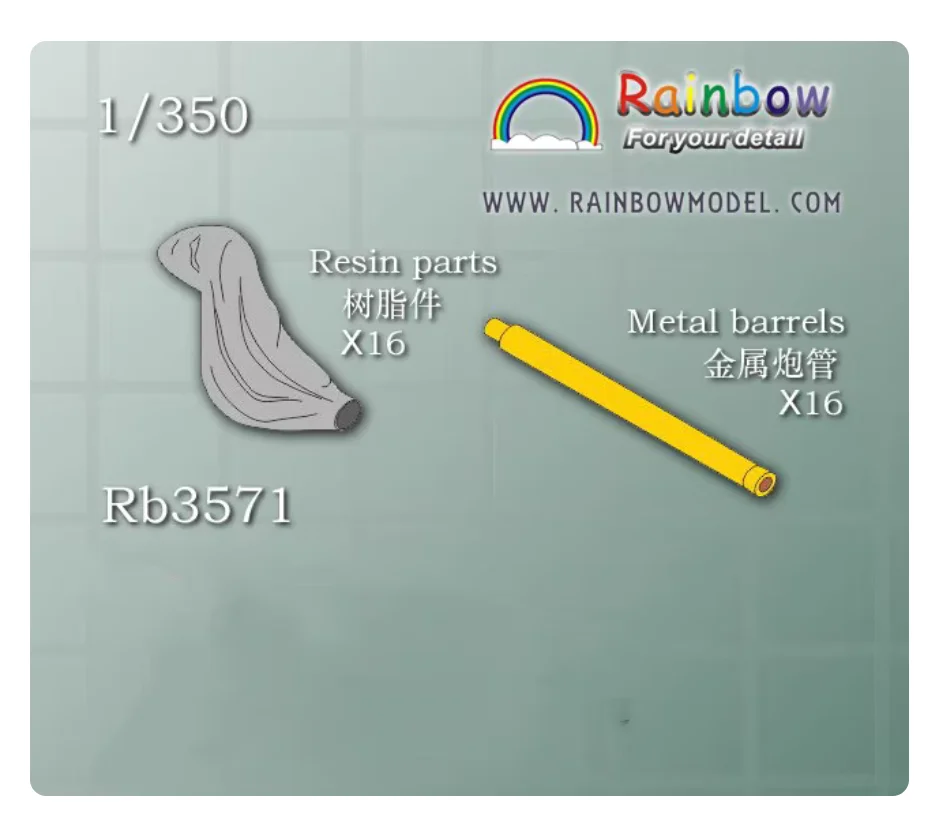 

Rainbow The Etching Part 1/350 Secondary Guns IV for IJN Battleship Ise/Nagato class Rb3571