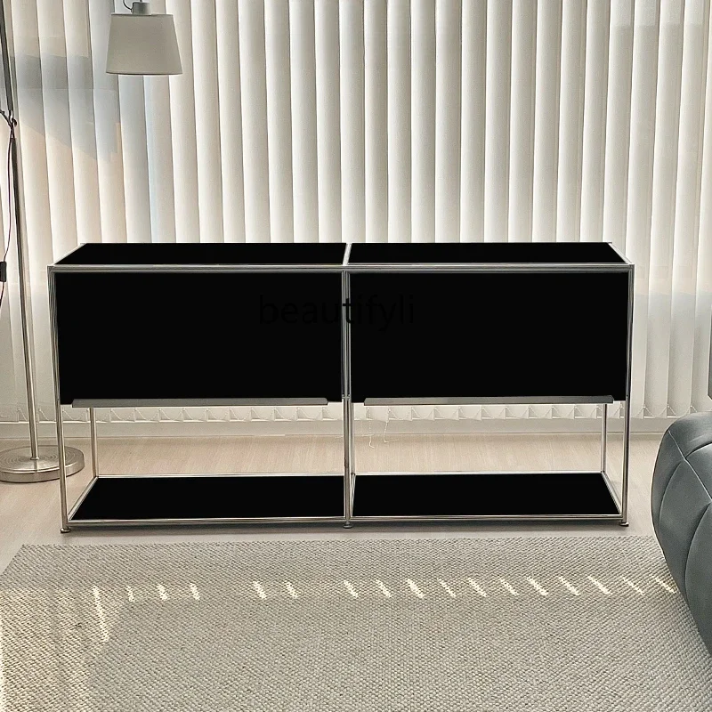 

Household living room, dining side storage, chest, medieval bedroom, bedside stainless steel module combination