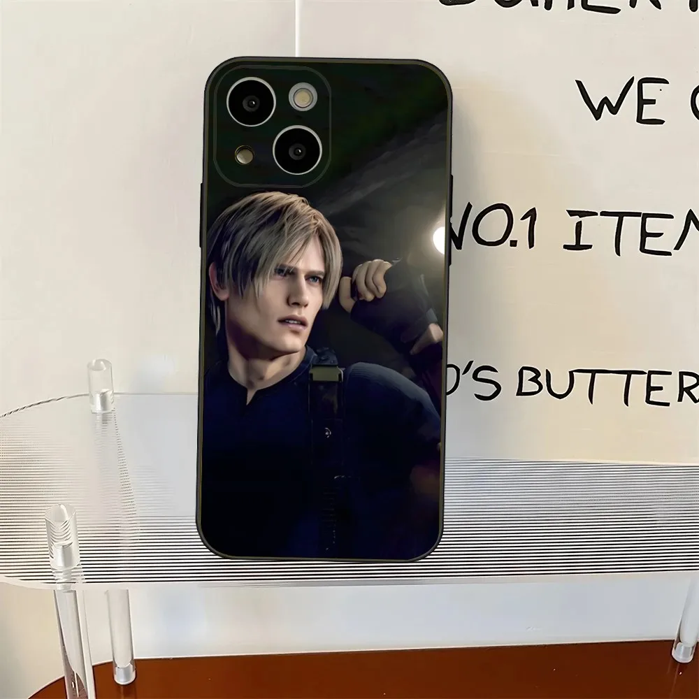 Leon Kennedy Resident Evil 4  Phone Case For iPhone 16,15,14,13,12,Pro,Max,11,7,8,Plus,XR,XS Max Shockproof Silicone Soft Shell