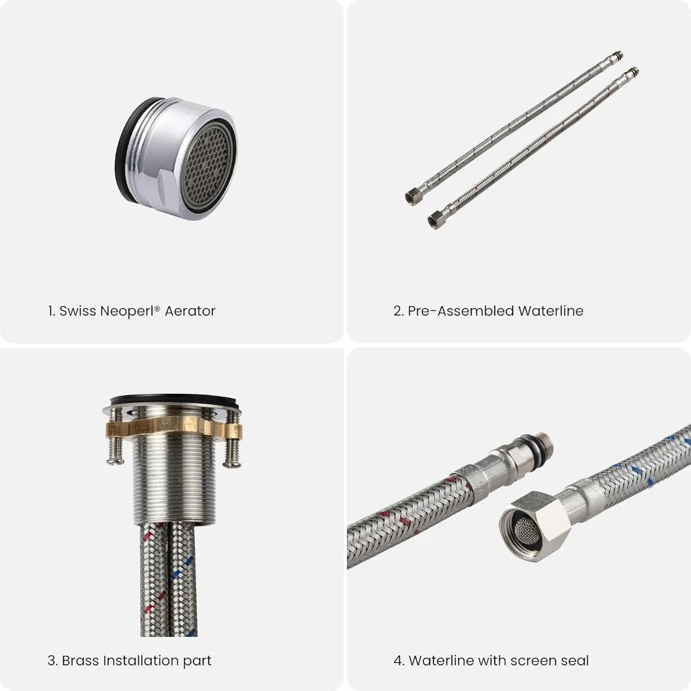 Solid Brass Single Handle High Arc Circular Faucet with Pop-Up Drain for Bathroom Sink | Premium Quality Sink Faucet for Modern