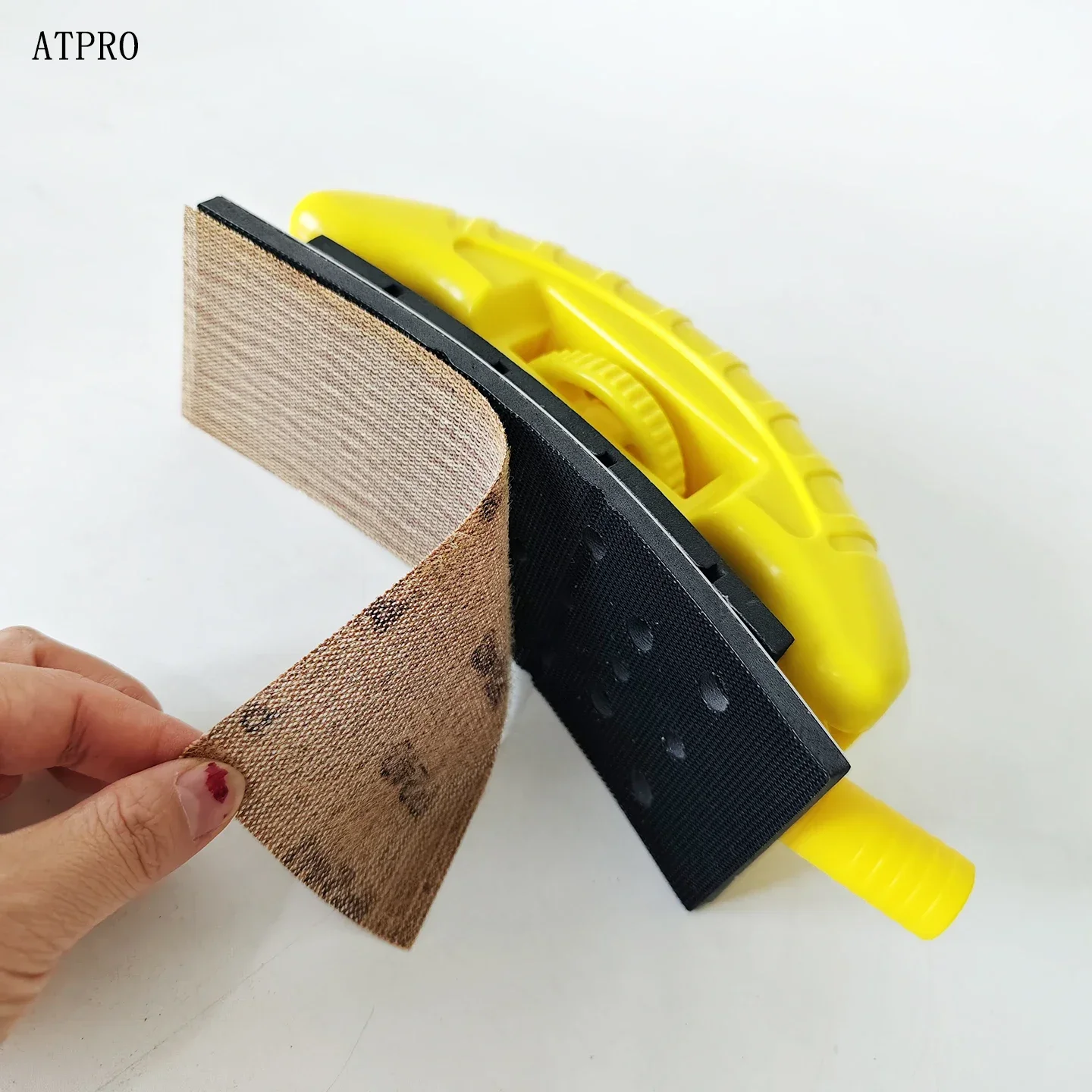 70*198mm Adjustable Curved Hand Sanding Block, Spring Type Hook & Loop Sand Board for Auto Body Paint Sanding