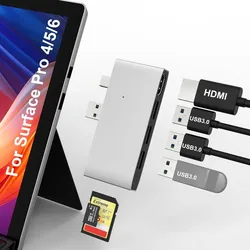 Surface Pro 6/Pro 5 Docking Station HDMI USB3.0 Surface Hub 4K HDMI SDTF Micro SD Memory Card Reader for Microsoft