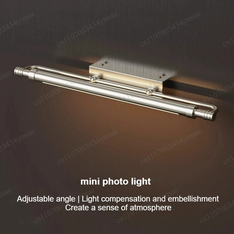 Adjustable Angle Vintage LED Mirror Front Lamp, 50cm/70cm Makeup Strip Light For Corridor Photo Advertising Sign Wall Decoration
