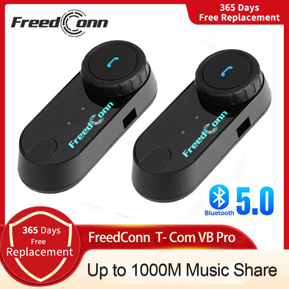 Freedconn Helm Bluetooth Headset Gruppe Motorrad Intercom Kopfhörer FM Musik Teilen Intercomunicador bis zu 6 Fahrer T Com VB