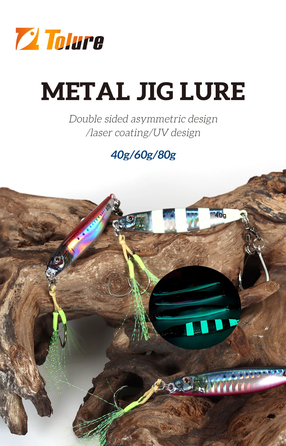 TOLU 2024 NEUER 3D-gedruckter S-förmiger, schnell sinkender Metall-Jig-Köder, 40 g, 60 g, 80 g, Salzwasser-Shore-Casting-Angelköder, vertikal – Detail 7