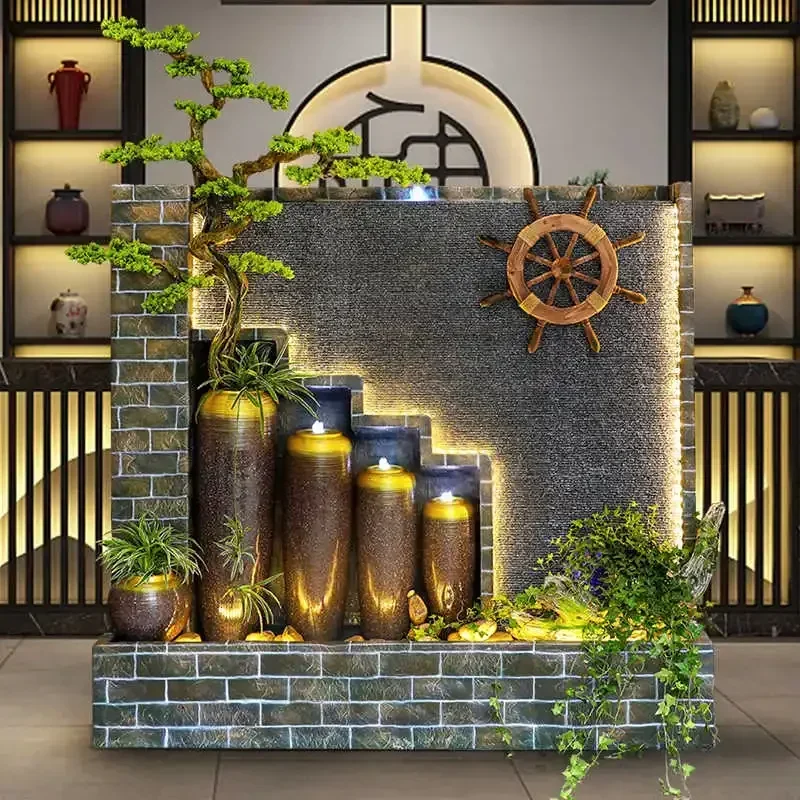 

Premium Rockery, fountain, water curtain wall, fish tank, office, circulating water, landscape, flowing water screen