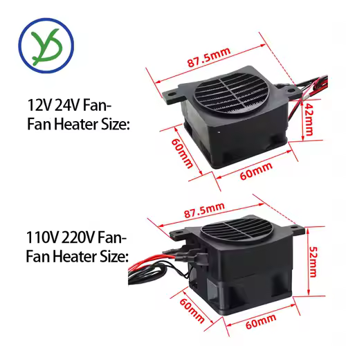 12V 24V 48V 110V 220V PTC Heater 50~400W Ceramic Thermostatic Insulated Heater With Fan Pet Insulation Incubator Electric Heater - Image 6