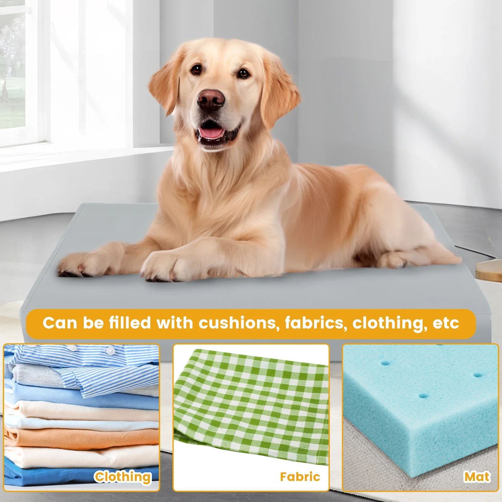 Dog Bed Cover Oxford Cloth Waterproof Dog Bed Protector Cover With Zipper Removable Dog Bed Liner Easy to Wash Pet Supplies S/M - view 6