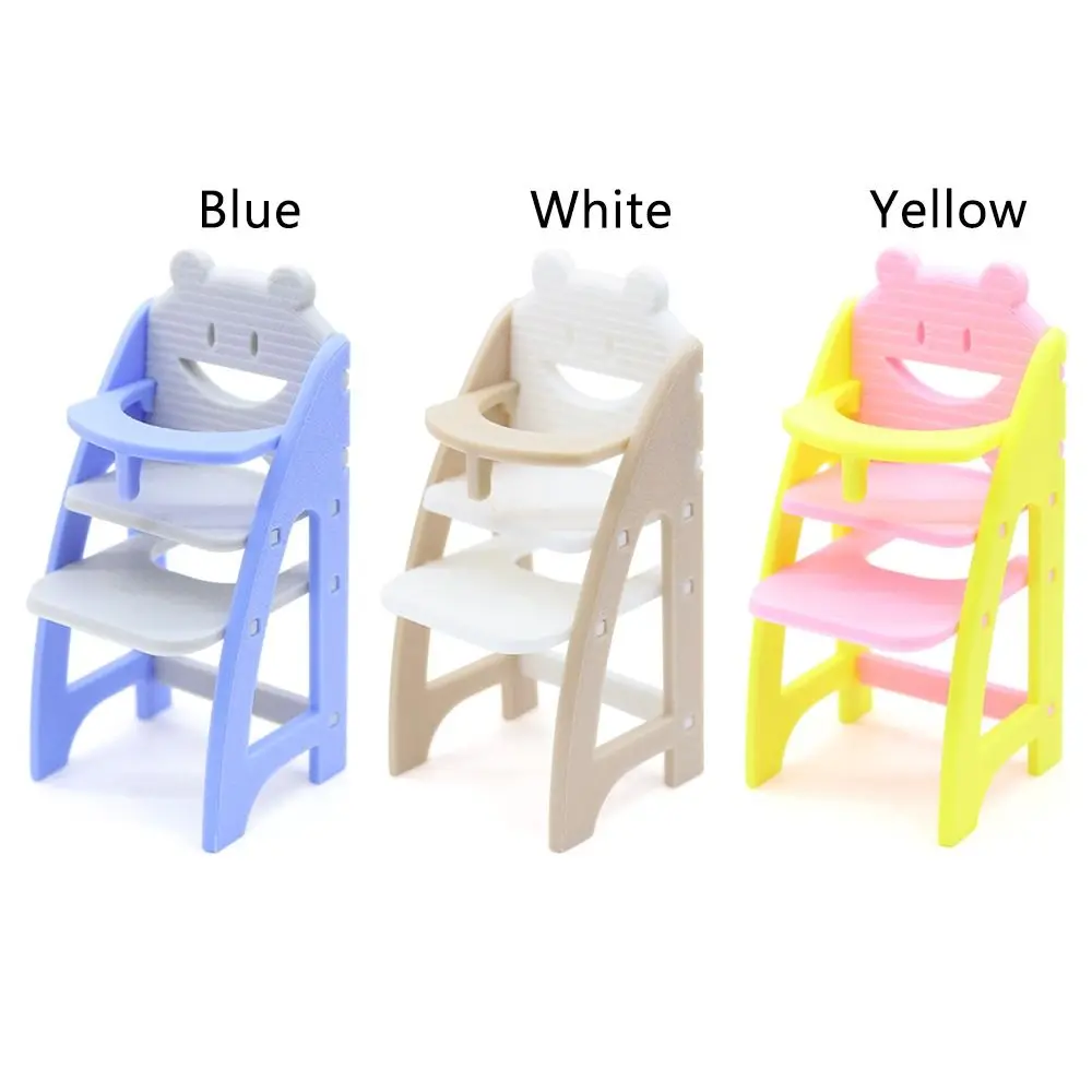 1/12 Dollhouse Baby High Chair Scene Model Photo Props Miniature Dining Chair Playing House Multicolor Doll Accessories