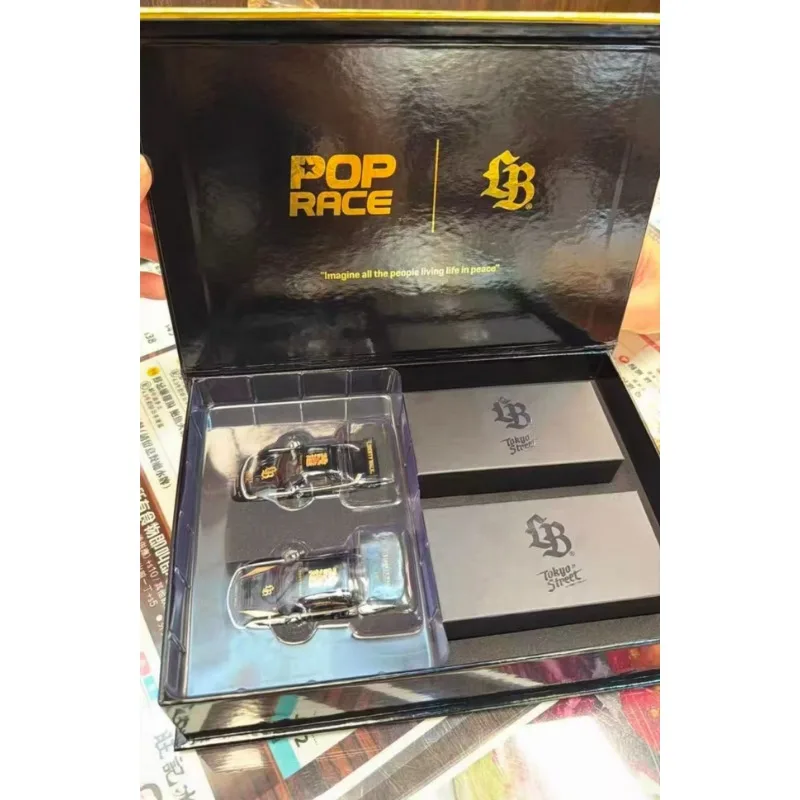 POP RACE&LB 1:64 Hong Kong opening limited edition set SUPER SILHOUETTE RX7 (FD3S) and S15 SILVIA die-casting alloy car models.