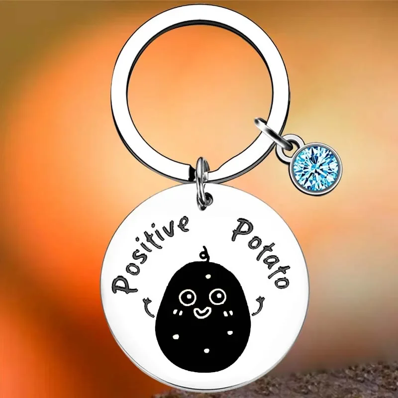 

Hot Positive Potato Inspirational Key Chain Ring Funny Daughter Son Gifts keychains pendant Friends Birthday Gift