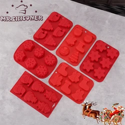 DIY Cake Baking Decoration Chocolate Mold Gift Christmas Tree Snowflake Santa Claus Snowman Socks Christmas Series Silicone Mold
