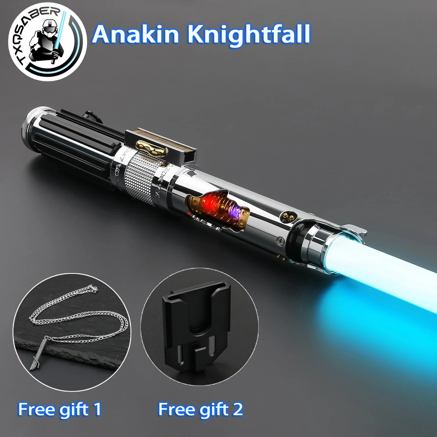 TXQSABER Anakin Knightfall Lightsaber Skywalk SNV4 Proffie2.2 Heavy Dueling Light Sword Metal Hilt Smooth Swing Laser FOC Force