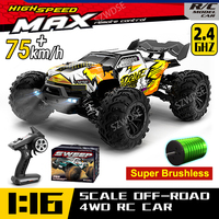 WLtoys 16101 Pro 1:16 75KM/H 4WD RC Car With LED Light 2.4G Remote Control Cars High Speed Drift Monster Truck for Children Gift