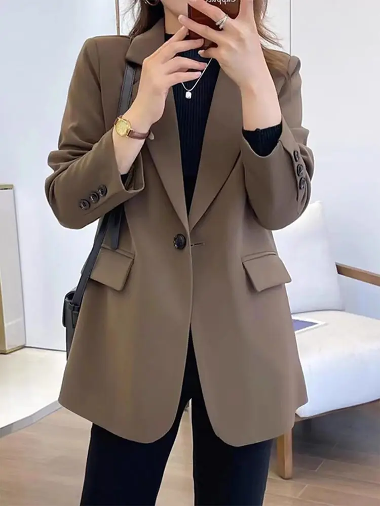 Woman's Winter British Style Padded Cotton Short Blazer Coats Retro Casual Solid Color Loose Cotton Single-breasted Suit Jacket