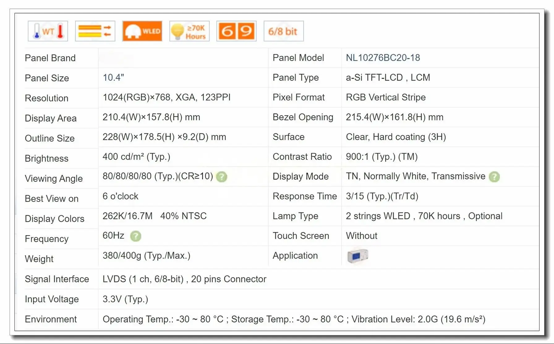 6.5 inch LCD NL10276BC20-18D NL10276BC20-18 , 100% tested before shipment
