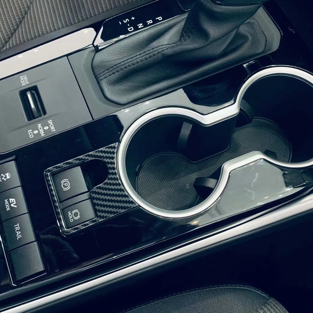 

Для Toyota Highlander 2021 2022 ABS углеродное волокно стояночный ручной тормоз накладка рамка Интерьер Литье наклейка аксессуары