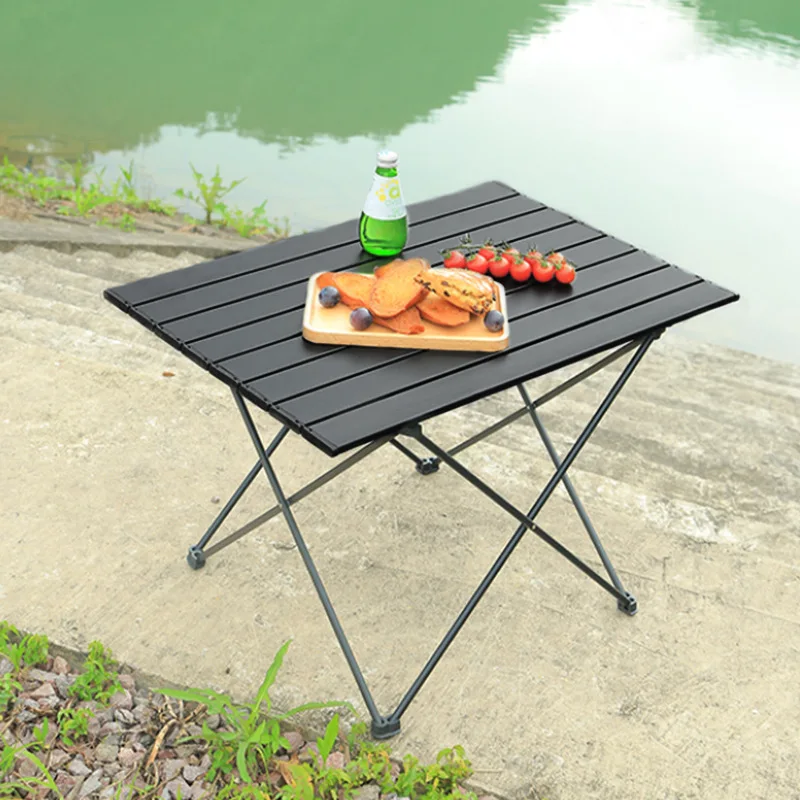 

S-Outdoor Folding Table Ultralight Aluminum Alloy Portable Egg Roll Table Camping Barbecue Picnic Table Fishing Picnic Equipment