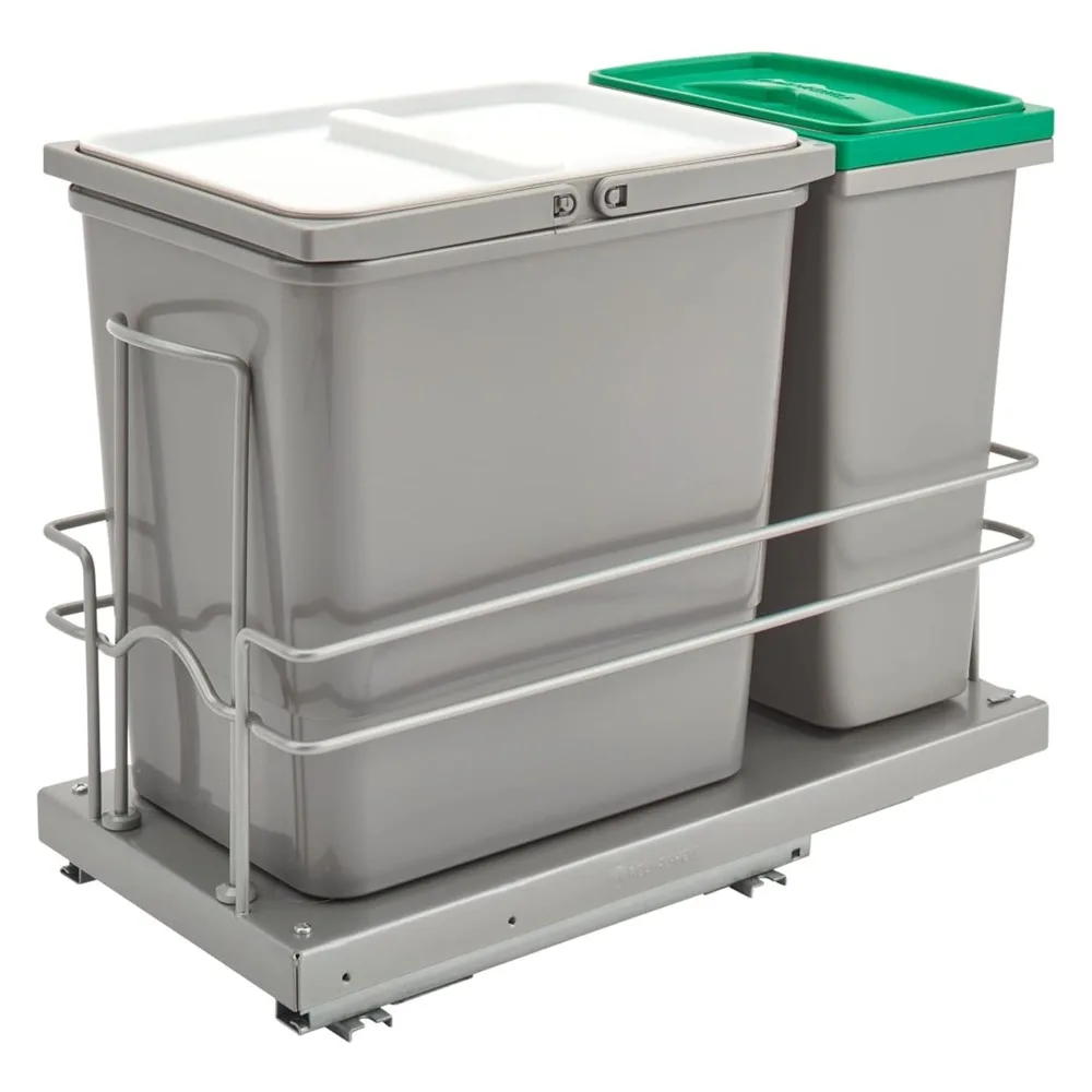 

Undermount Pullout 15 Qt Trash Can & 8 Qt Recycle Bin w/Soft-Close Slides, Reduced Depth & Reduced Height,Customized