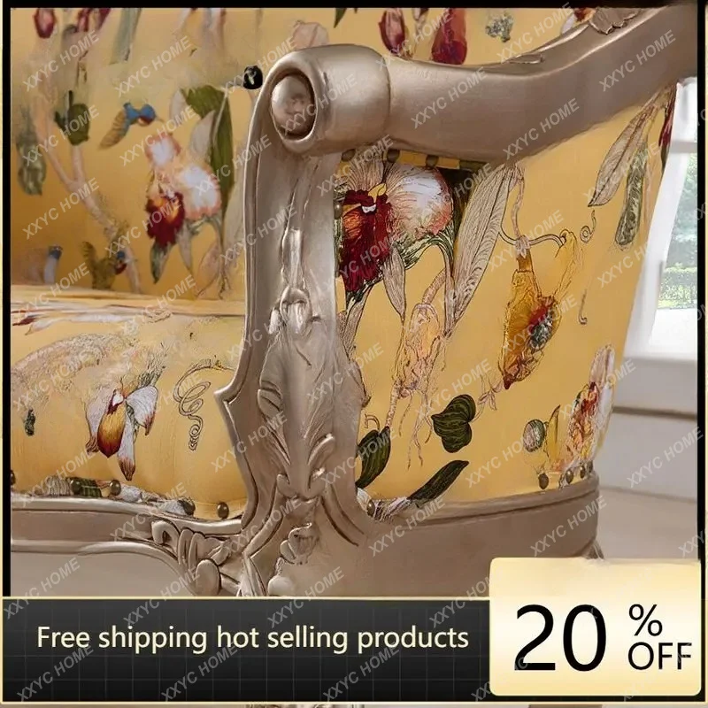 XXFactory Direct Wedding photo studio furniture living room double casual all solid wood sofa chair
