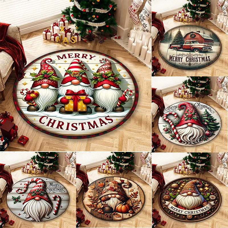 

MINISO DISNEY Christmas Circular Carpet Living Room Hanging Holiday Floor Mat Sofa Coffee Table Carpet Tree Skirt Decoration