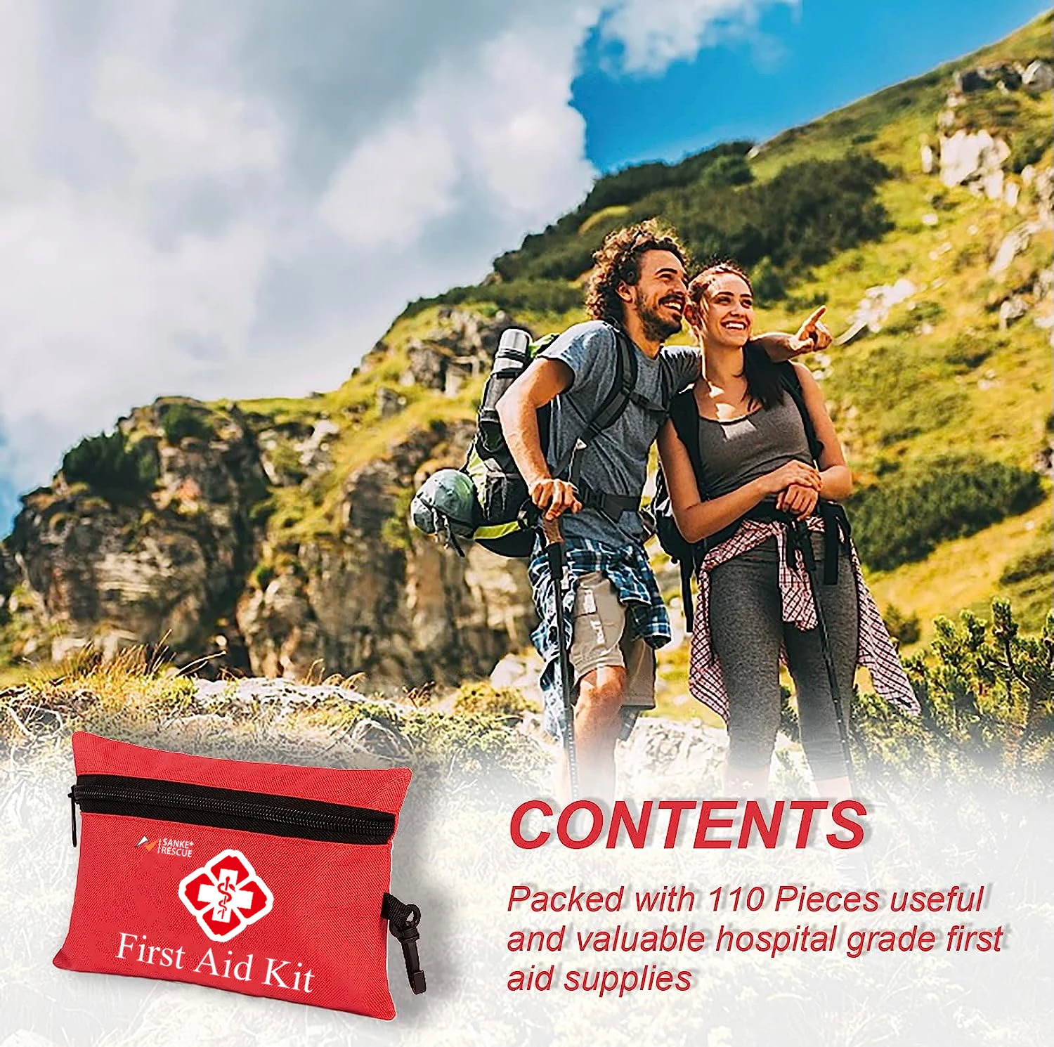 First Aid Kit 110-330 Piece Home Care Waterproof Compact Trauma Medical Kits Emergencies Home Car Travel Outdoor Camping Hiking