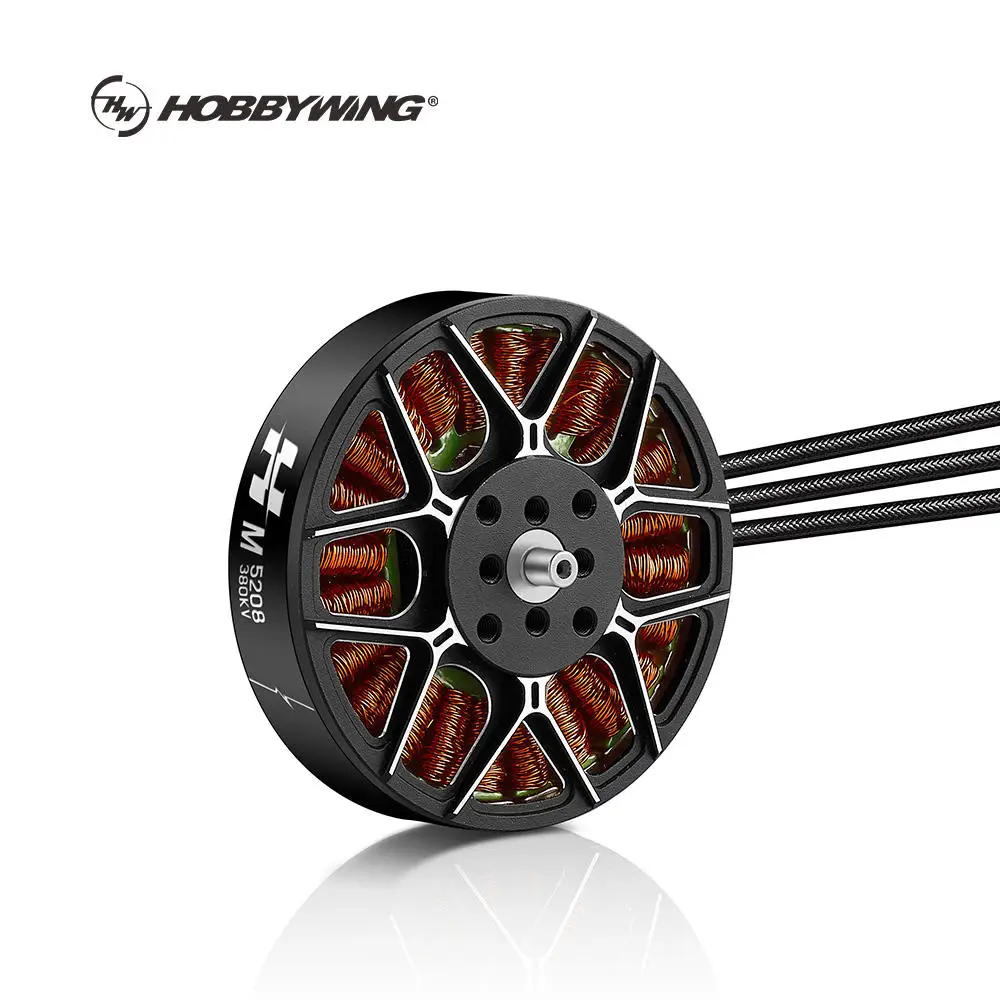 Hobbywing HM 5208 380KV UL Multirotor Drones Brushless Motor 5.3kg Max thrust 6S High-efficiency Drone UAV Outrunner Motor Parts
