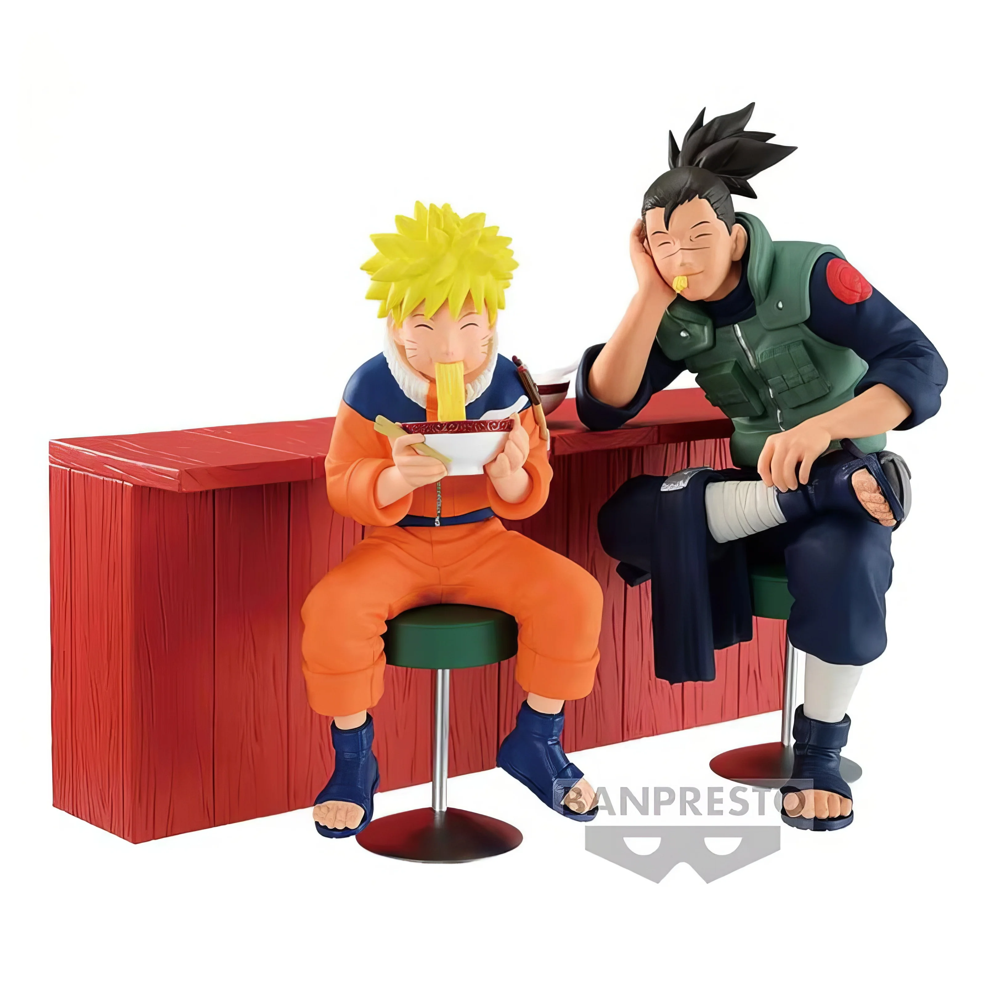 In Stock Original Bandai Umino Iruka Uzumaki Naruto Anime Figure Precious Time At Ichiraku Ramen Action Figures Model Toys Gift