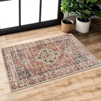 VIKAMA Lahum Oriental Indoor Mat - Washable Indoor Entrance Rug Anti-slip Retro Bedroom and Bathroom Carpet, Home Decoration