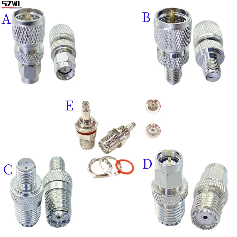 

SMA Female to miniUHF Male Mini SL16 UHF SO239 PL259 To SMA Male Female Straight Connector Mini UHF SO239 PL-259 To SMA