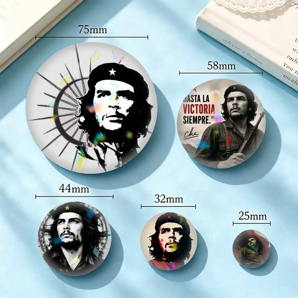 Che Guevara F-Freedom 25mm 32mm 44mm 58mm 75mm Brooches Badges Pins for Accessories Gift