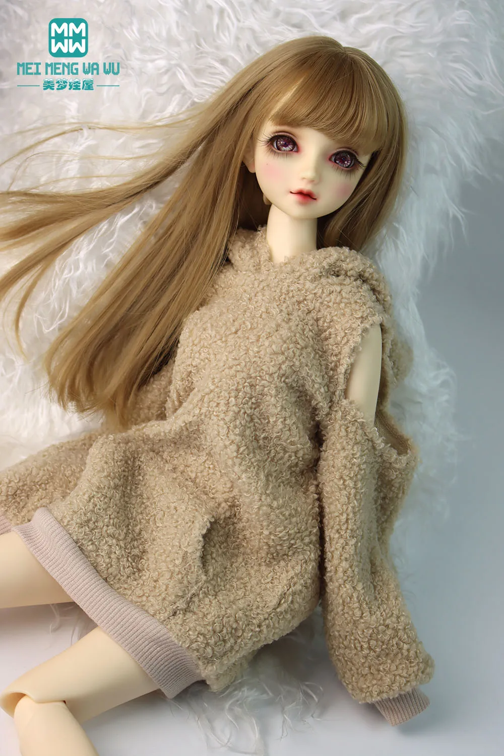 

58-60cm 1/3 BJD clothes fashion bunny ears sweater leather pants for DD SD Toys move Ball joints doll gift