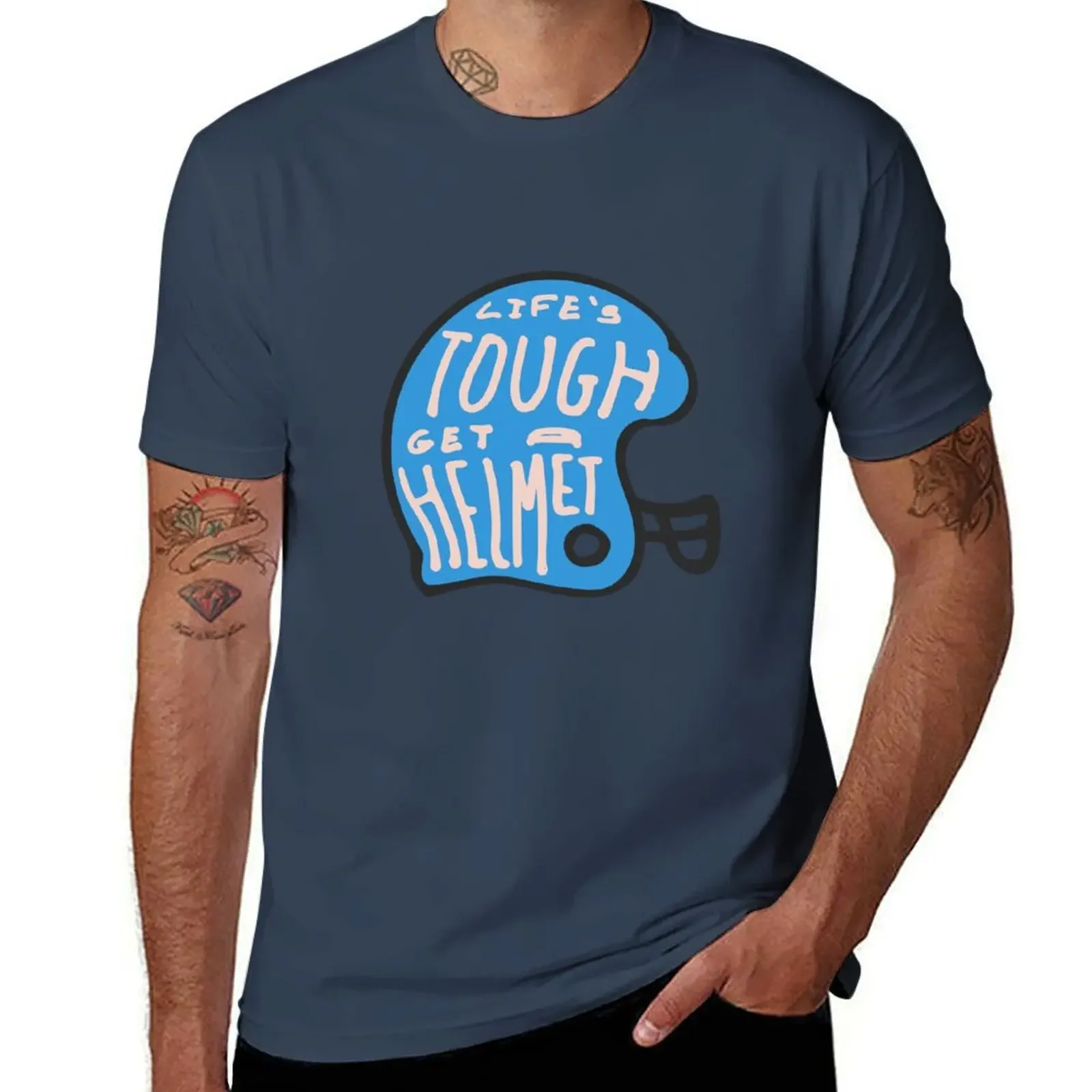 

life’s tough get a helmet T-shirt aesthetic clothes hippie clothes shirts graphic tees Aesthetic clothing mens tall t shirts