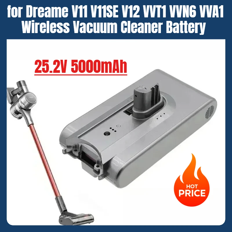 

25.2V 5000mAh for Dreame V11 V11SE V12 VVT1 VVN6 VVA1 Wireless Vacuum Cleaner Battery Pack