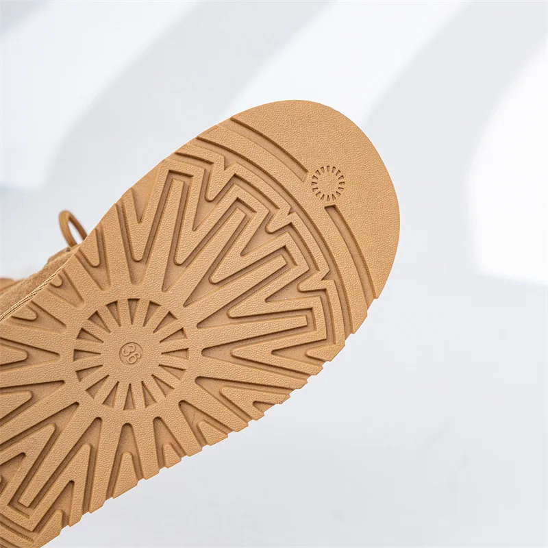 2024 New Arrival Genuine Leather Women Warm Fur Snow Boot 2024 New Thick Bottom Warm Winter Ankle Boots for Women image 4