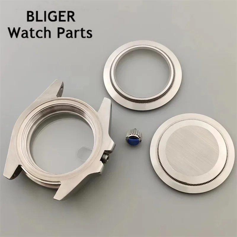 BLIGER 40mm /43mm Watch Case Solid bezel Sapphire Glass fit NH34 NH35 NH36 ETA2824 PT5000 Miyota DG2813 3804 movement