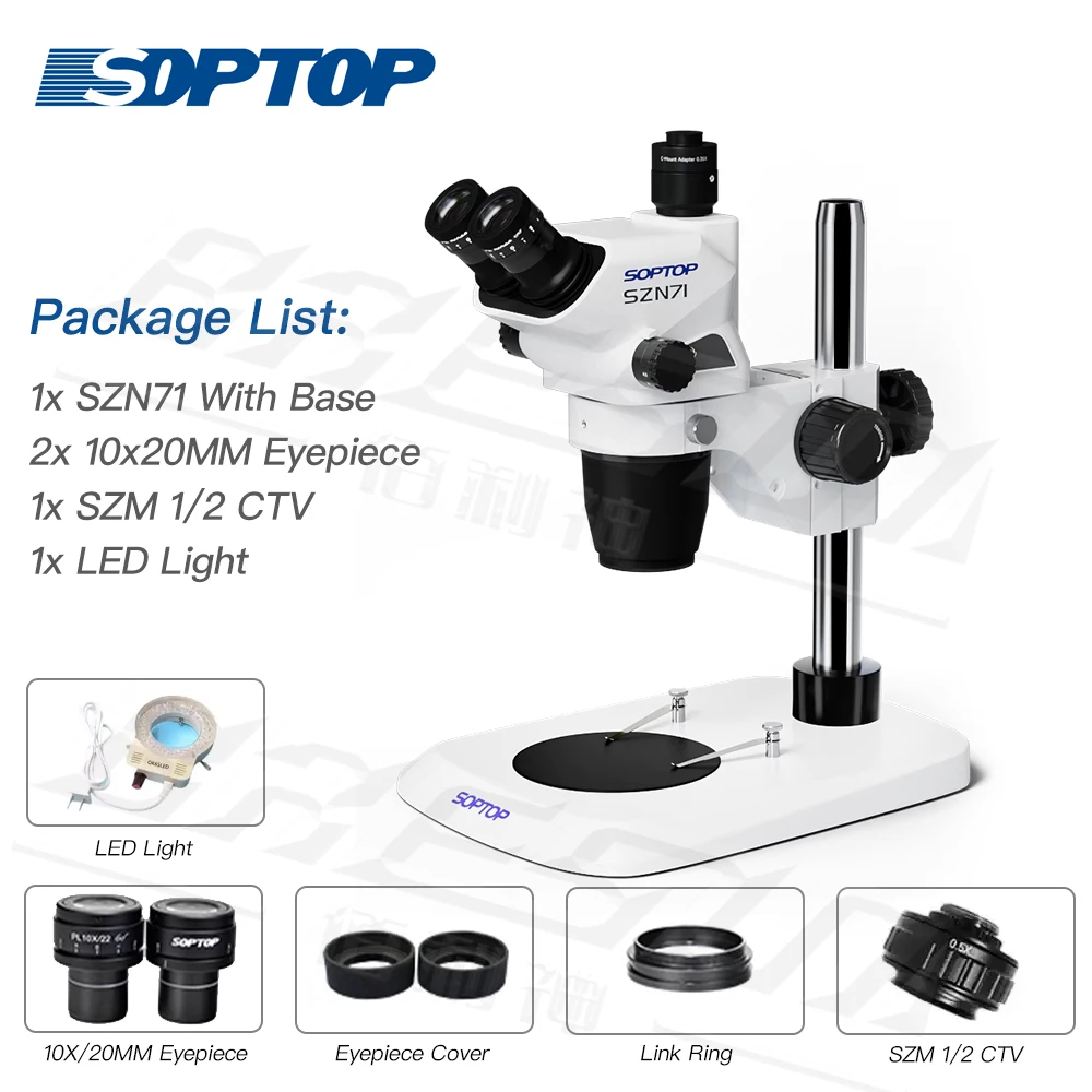 SZN71 Trinocular Stereo Microscope 6.7-45X
