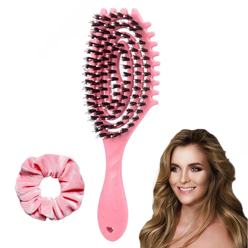 

Curls Define Styling Brush Boar Bristle Detangling Hair Brush Women Tangled Hair Comb Barber Combs Curly Hair Styling Tools