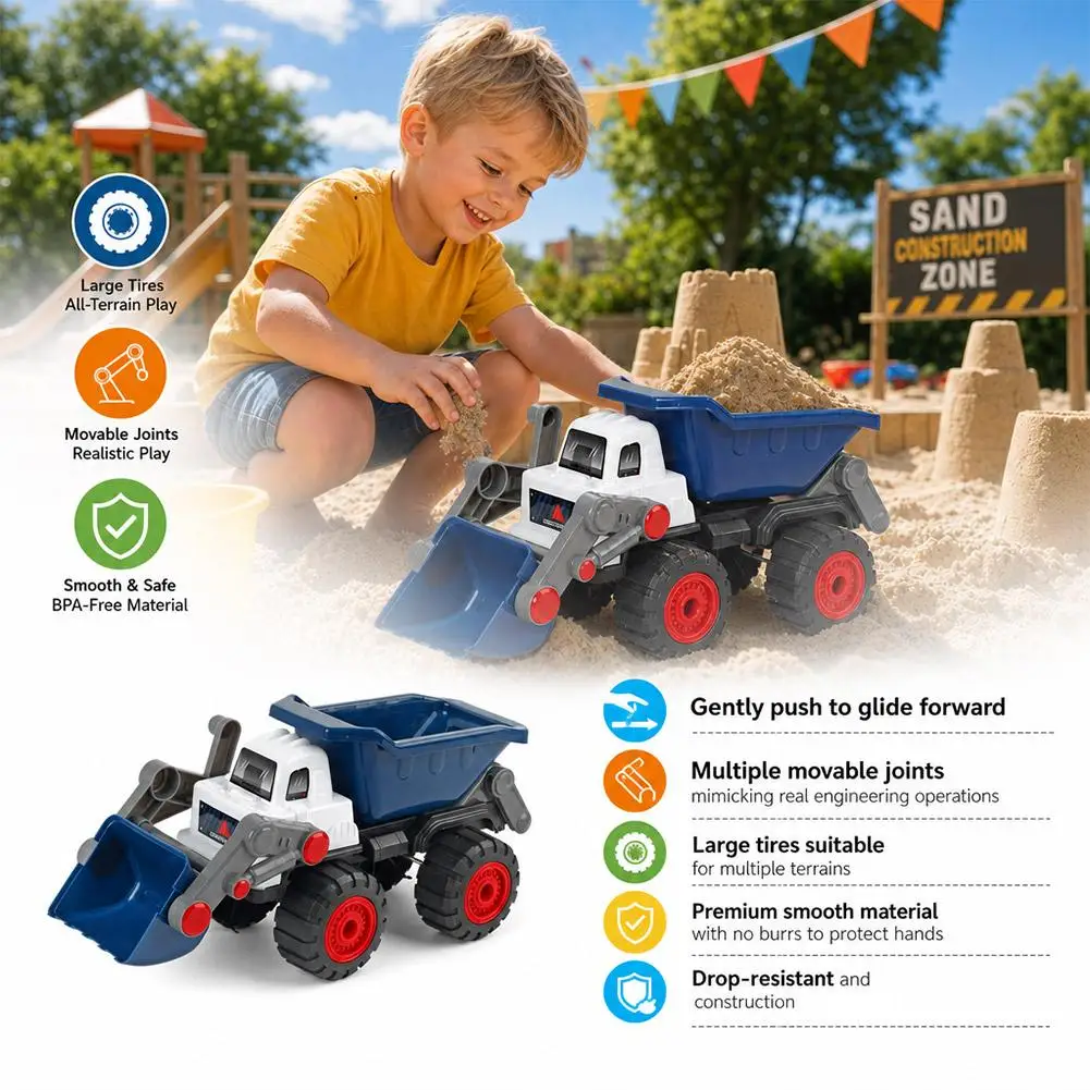 Construction Dump Truck Toy Excavator Loader Sand Beach Vehicle Engineering Car Inertia Model Kids Boys Birthday Gifts
