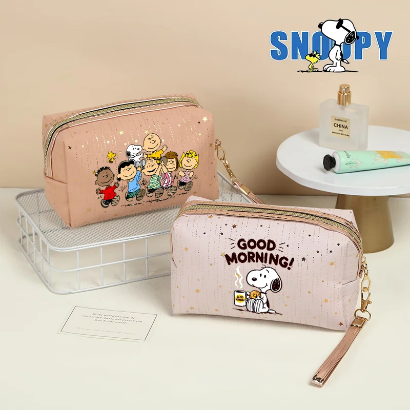 Snoopys-Bolsa de cosméticos de viaje portátil, bolsa de maquillaje impermeable de Color sólido, estuches de belleza y artículos de tocador, organizador de almacenamiento para niña
