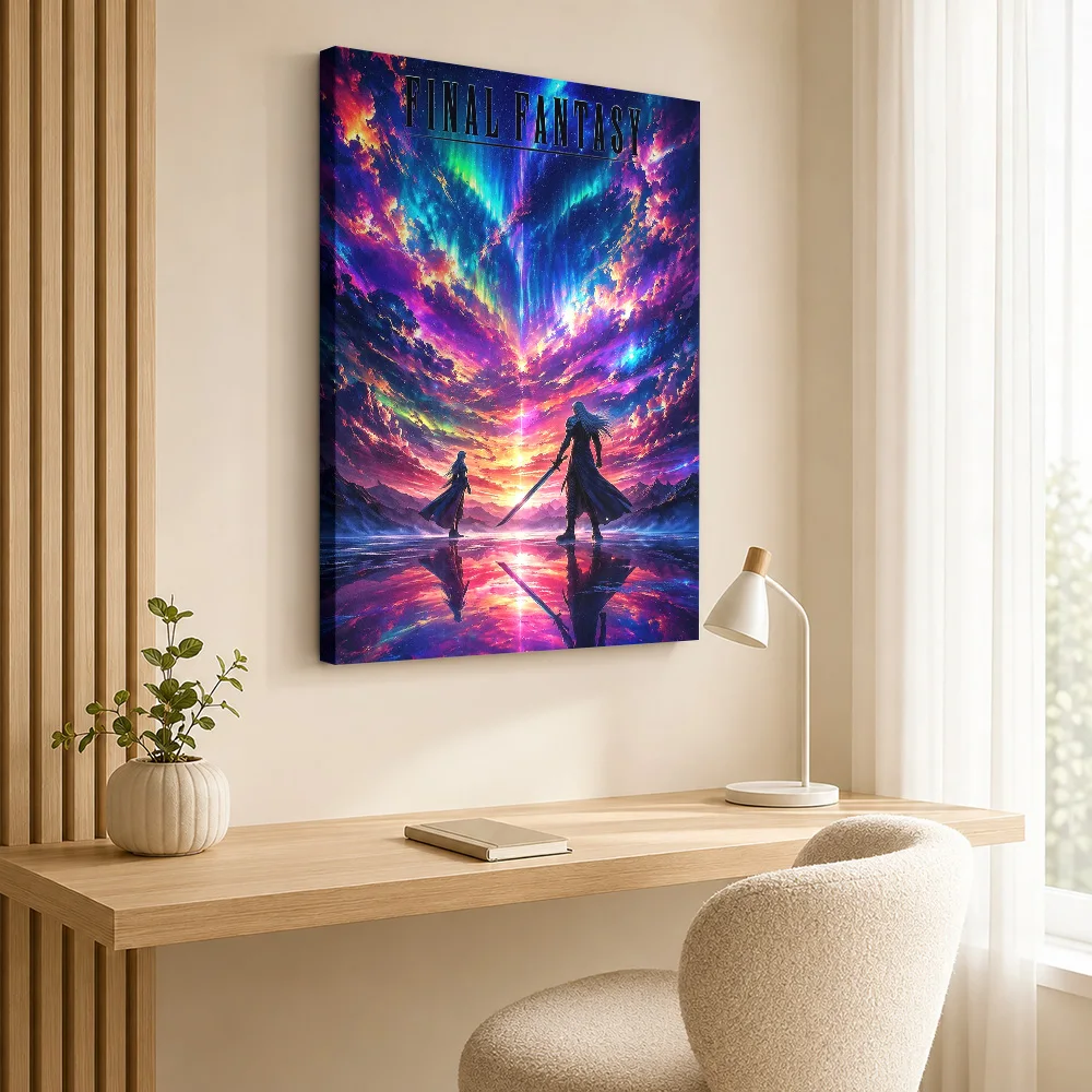 Final Fantasy Aurora Confrontation Canvas Poster Customized Modern Aesthetic Wall Paintings Decoration for Living Room Bedroom