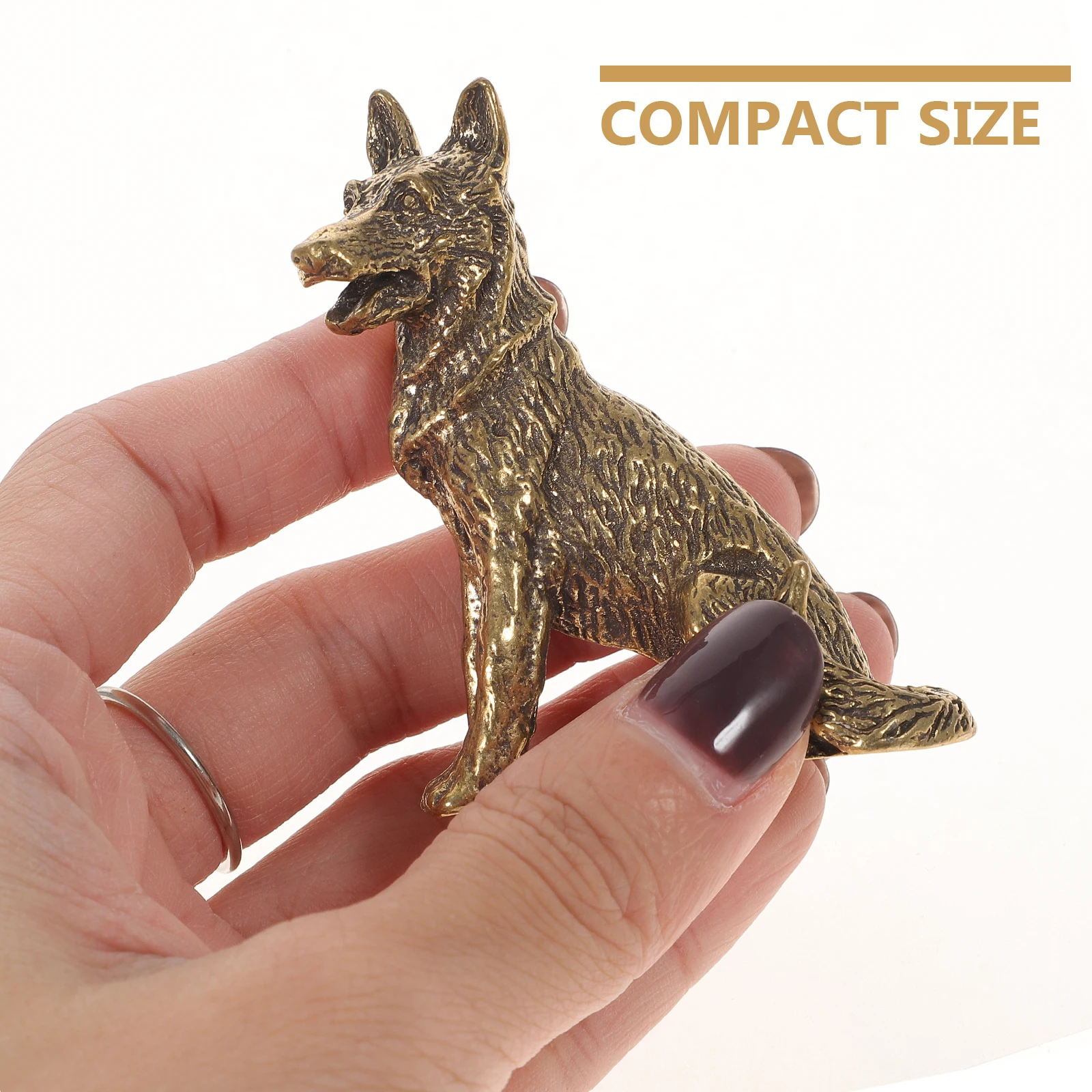 

1pc Dog Ornament Creative Decor Retro Style Decorative Craft Household Adornment Desktop Ornament Brass Desktop