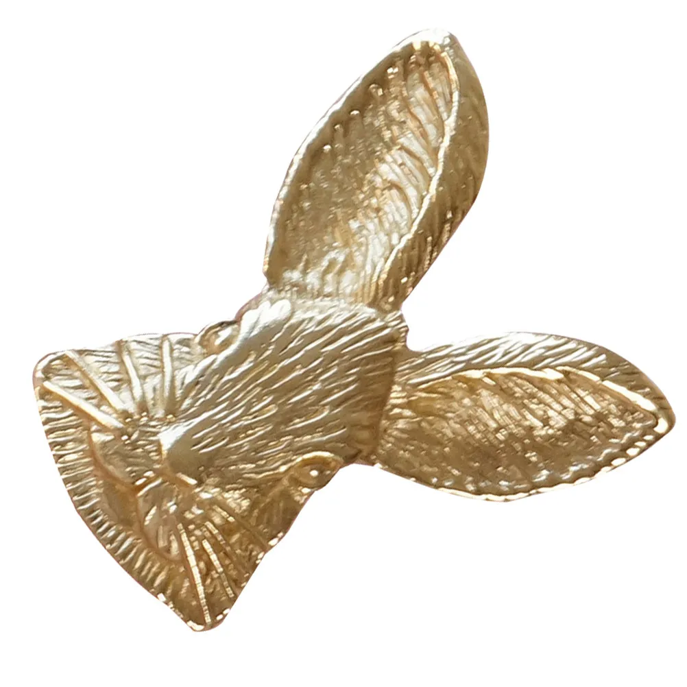 

Изящная латунная ручка-кнопка в форме головы кролика для ящиков, шкафов и дверей, с одним отверстием, простая установка, для ремонта