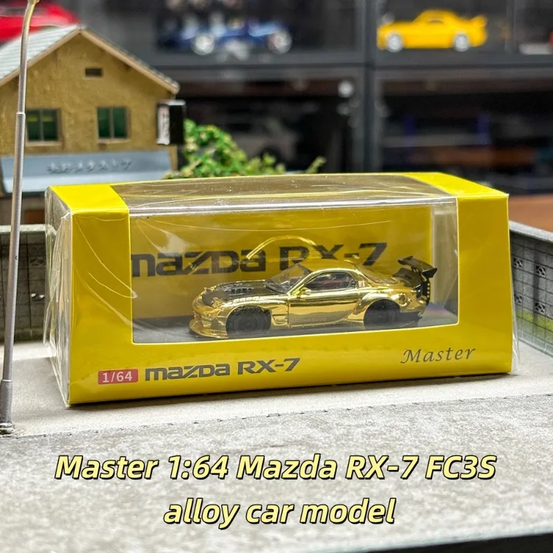 

1:64 Mazda RX-7 FC3S Rocket Rabbit Pandem, модель автомобиля из литого под давлением сплава, для подростков, для игр с, украшением для взрослых, подарок на день рождения