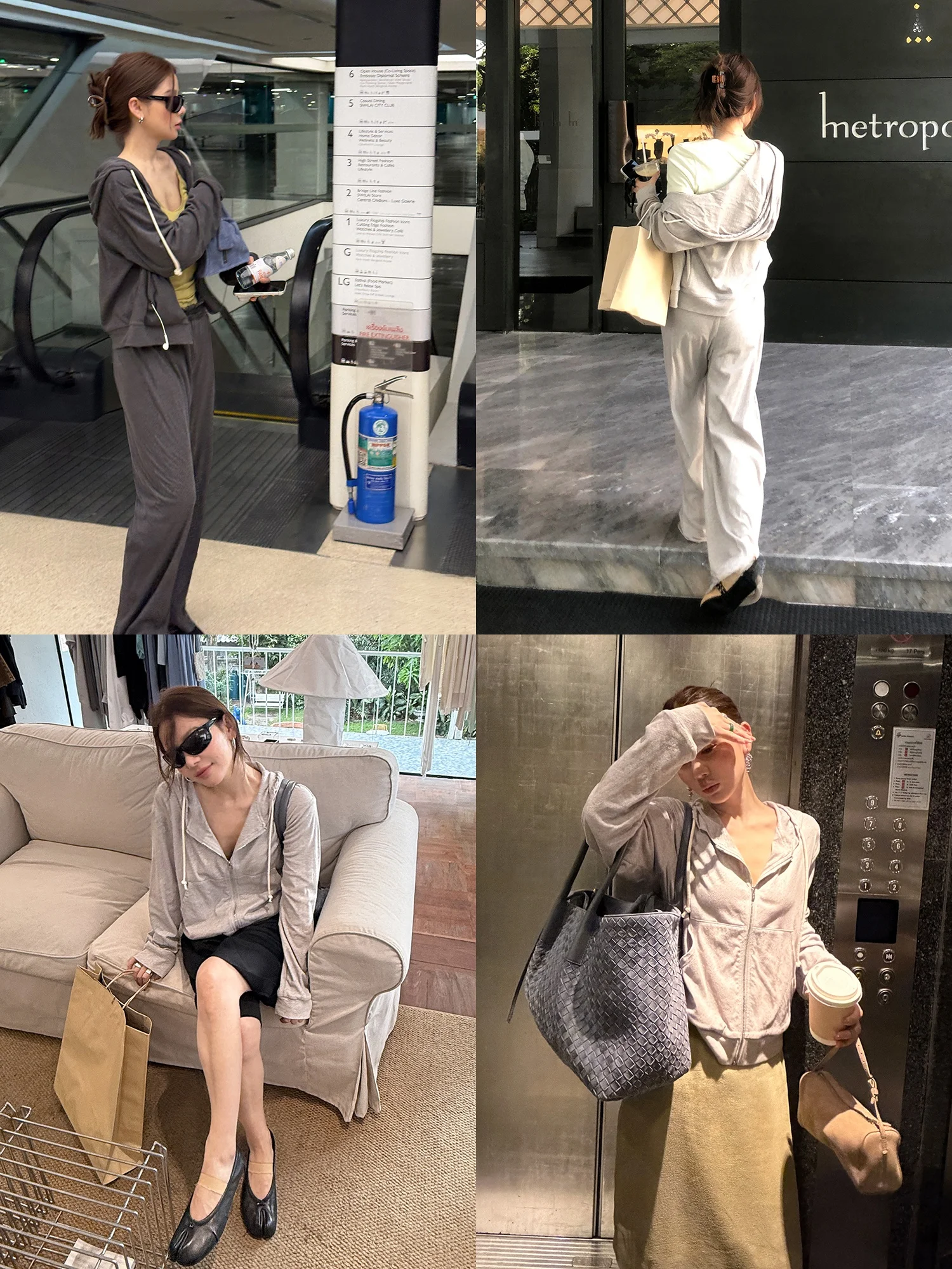 

WXLSTUDIO 0326 5 Meter High Consumption Material Special Sand Wash Knitted Hoodie Straight Leg Pants Thin Set Women's Fashion...