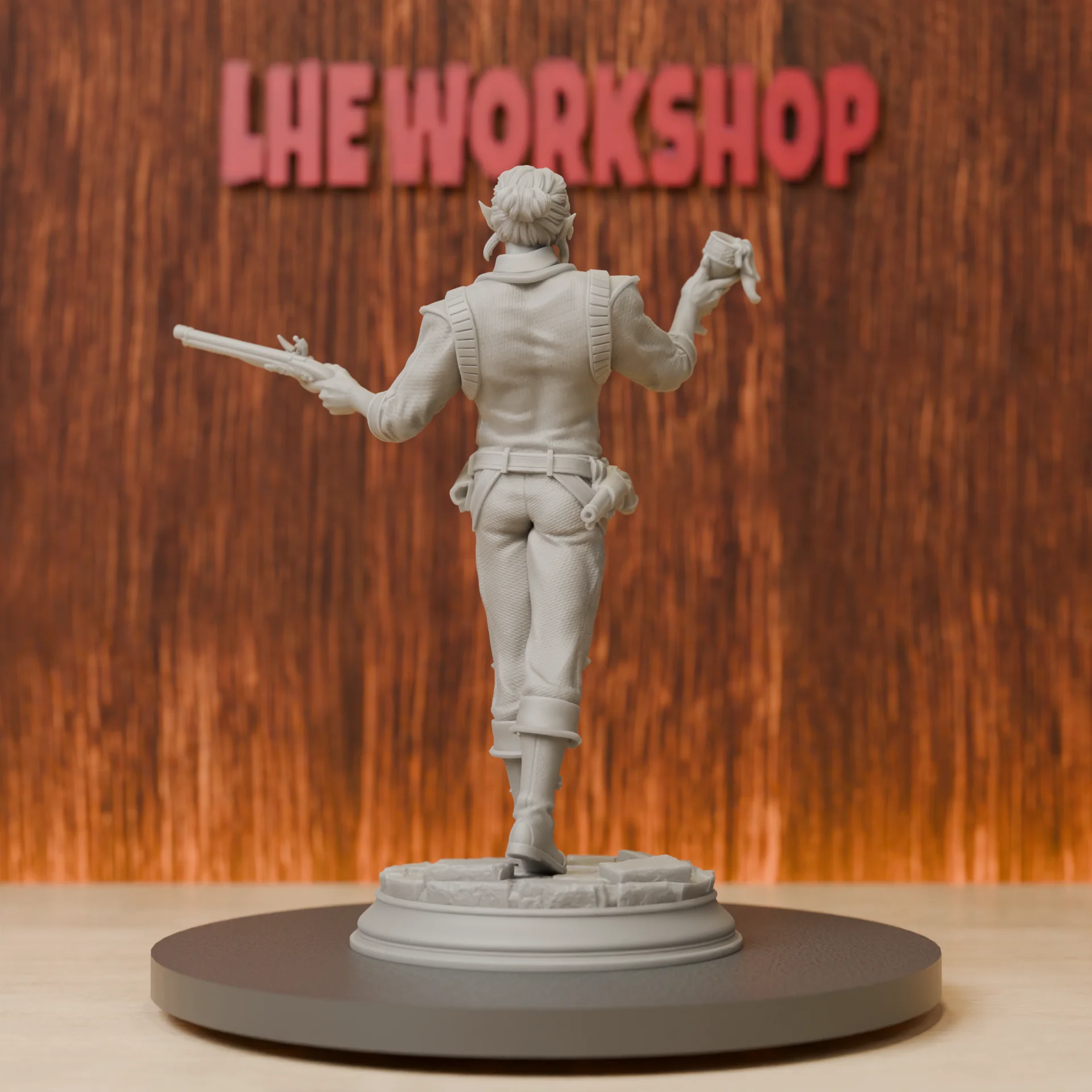 Vampire Noble Gunslinger Miniatures | 28mm-75mm | Resin 3D Printed DND Pathfinder Mini | Unpainted Grey