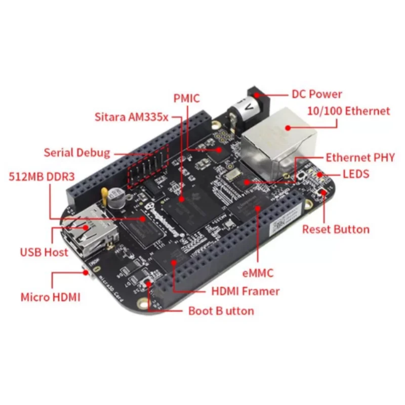 1Pcs/lot 100% New BeagleBone Black AM3358 ARM Cortex-A8 MCU, 4GB eMMC board
