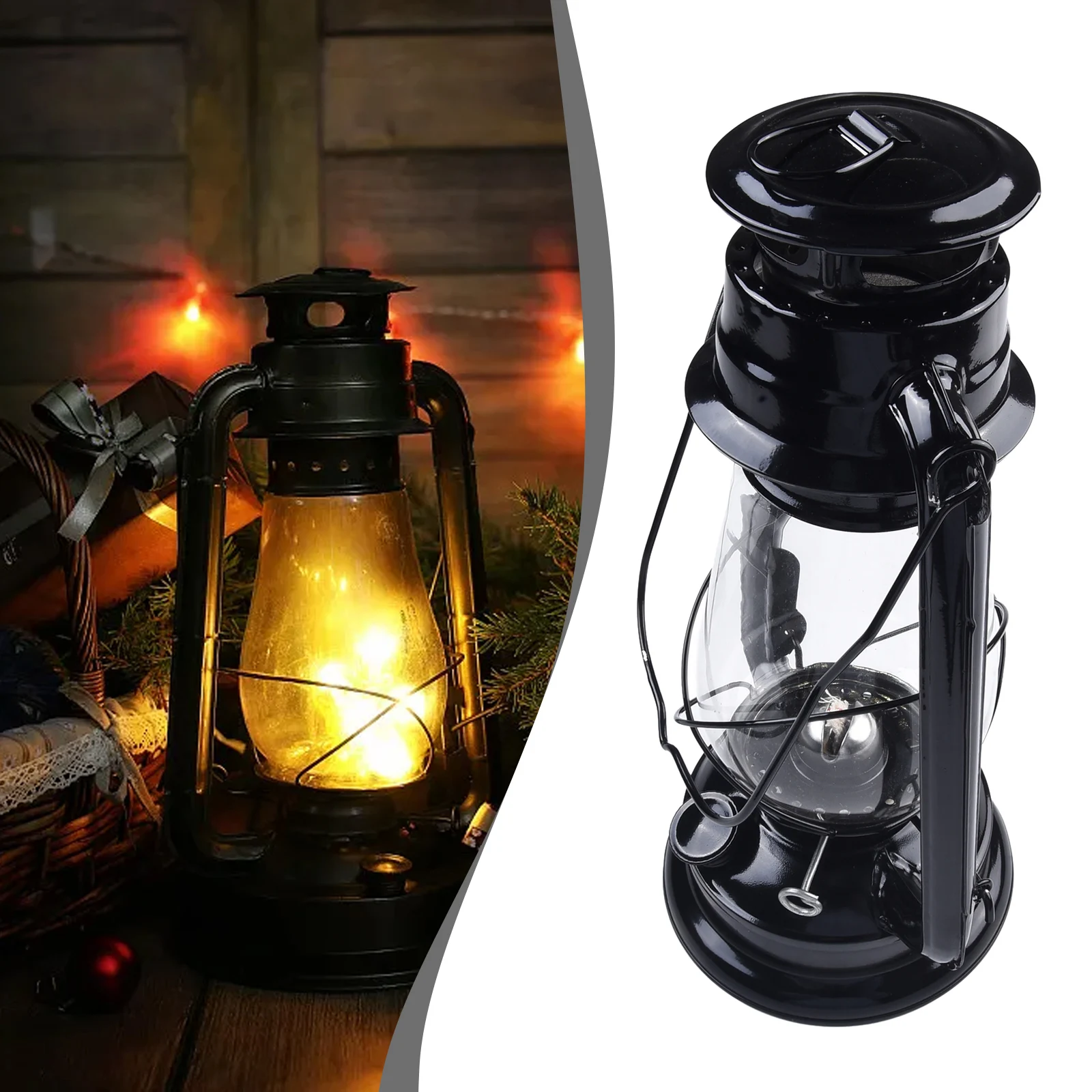 31cm Vintage Retro Kerosene Lantern Decorative Metal Camping Light 220ml Capacity Atmosphere Lamp Indoor Outdoor Use Camping