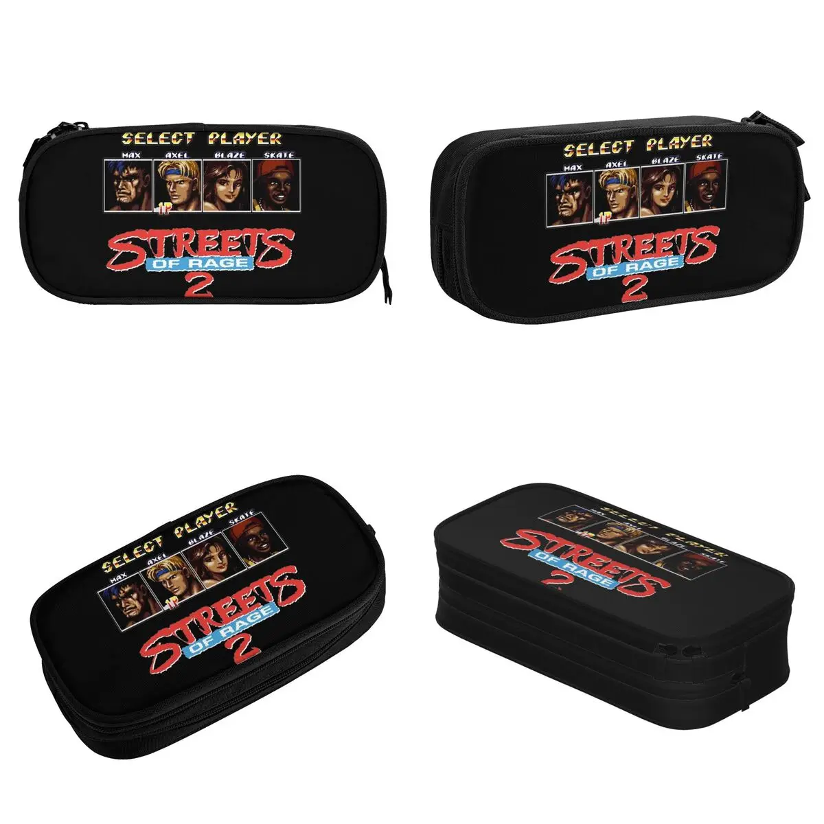 Streets Of Rage 2 Select Skate Pen Box Double Layer Large Capacity Kids Fighting Game Pen Case Suprise Gift